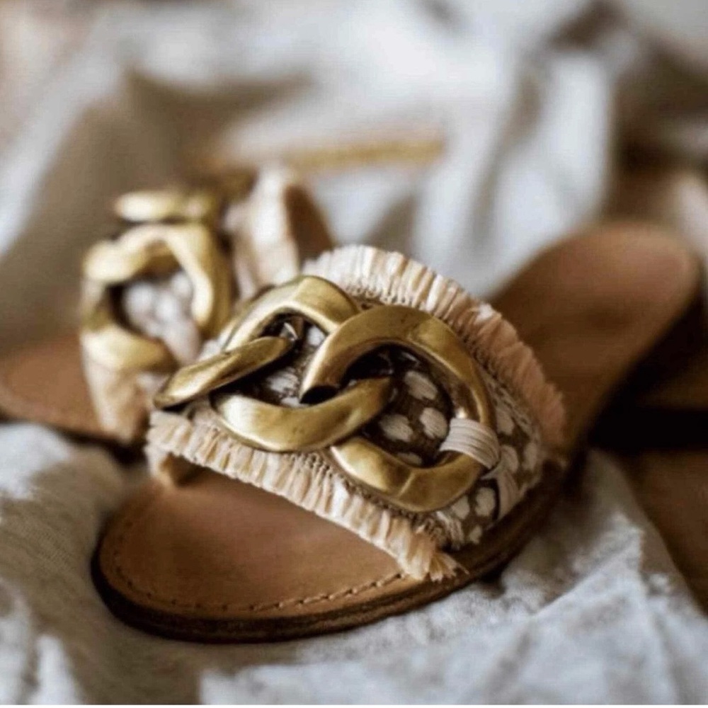 Free People x Karma Of Charme Magical C-Etno Leather Raffia Sandals Size 39 - Picture 5 of 6